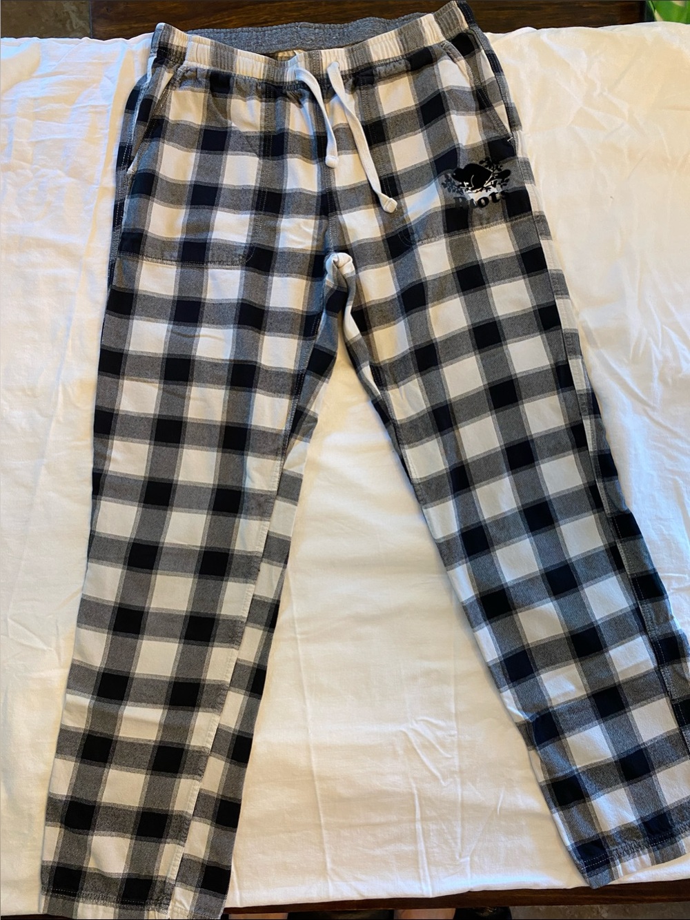 Roots 100% Organic Cotton Pyjama Pants Black White Buffalo Plaid